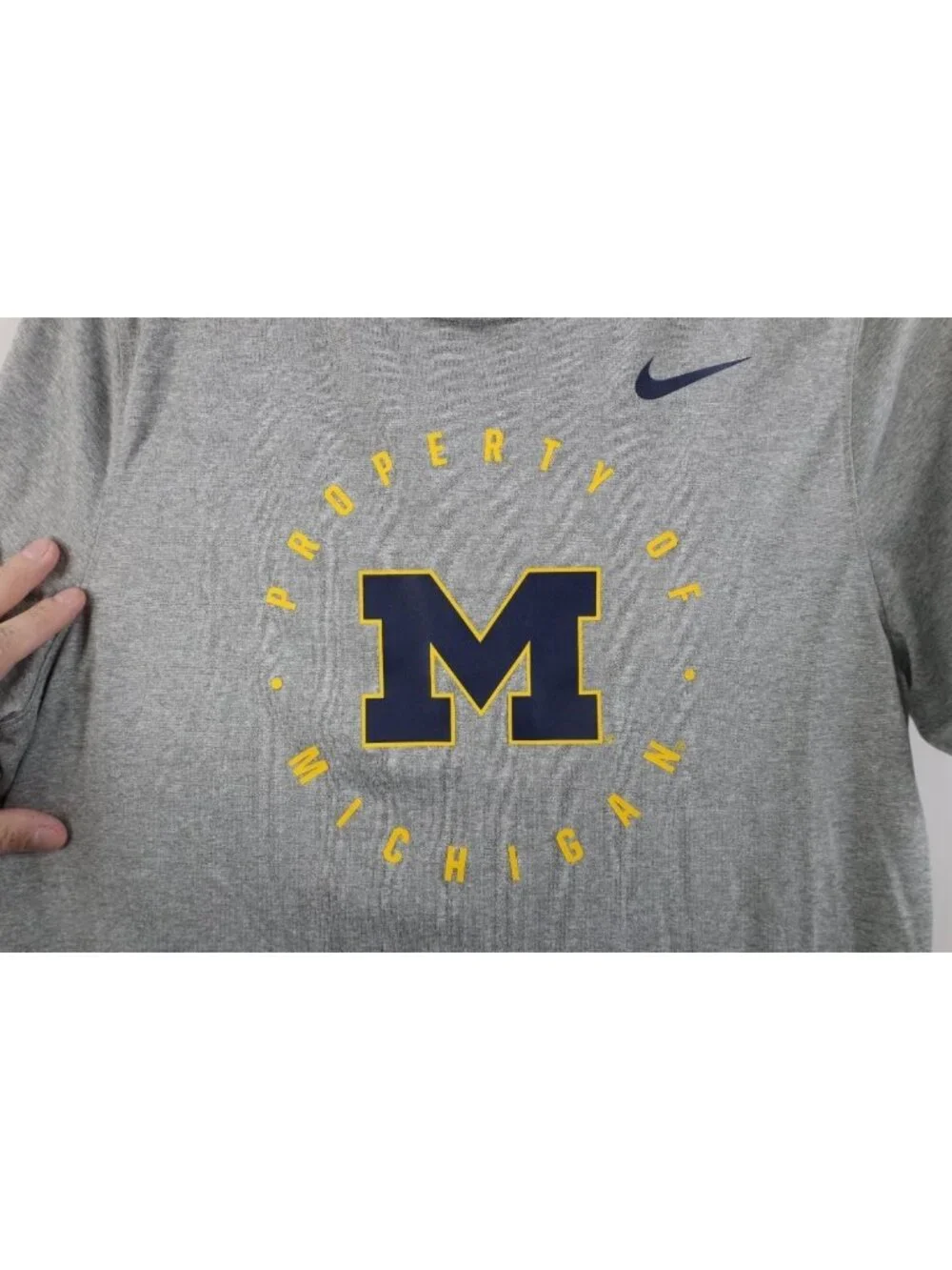 Nike Womens XL Athletic Cut University of Michigan Short Sleeve T-Shirt Gray